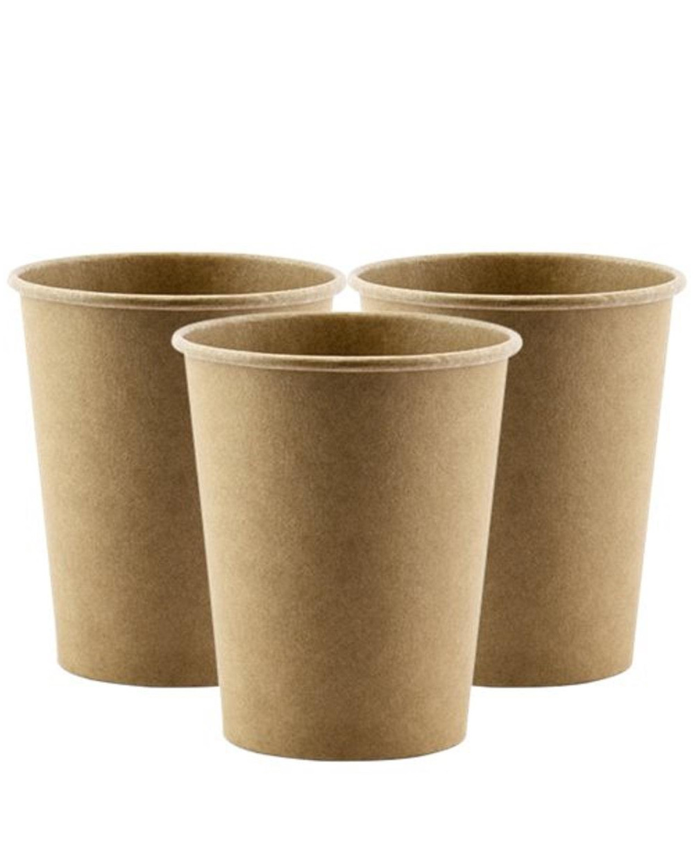 Para bebidas frías y calientes. 100 vasos desechables café carton Kraft de 240 ml vasos de papel cartón kraft desechables con paletinas de madera para café 